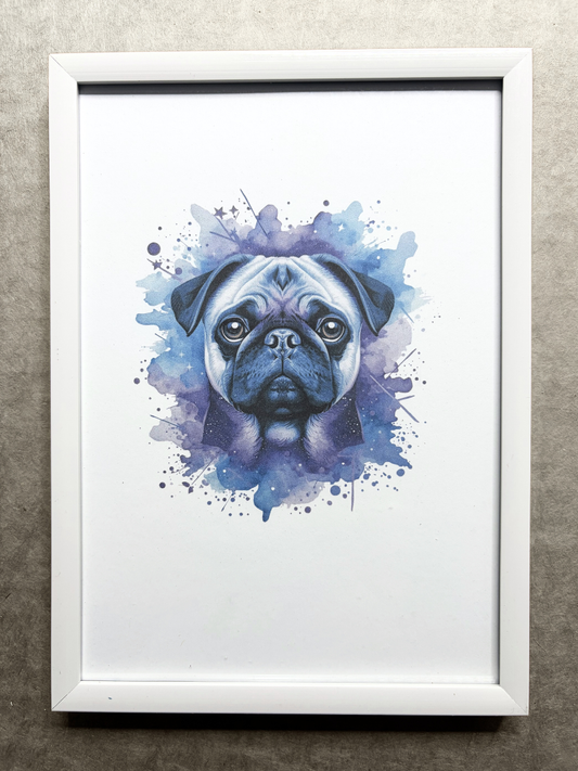 DeskMates Framed Art Print 💠 D29 Pug Dog