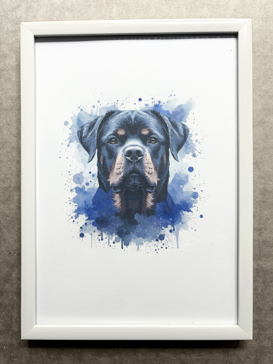 DeskMates Framed Art Print 💠 D30 Rottweiler Dog