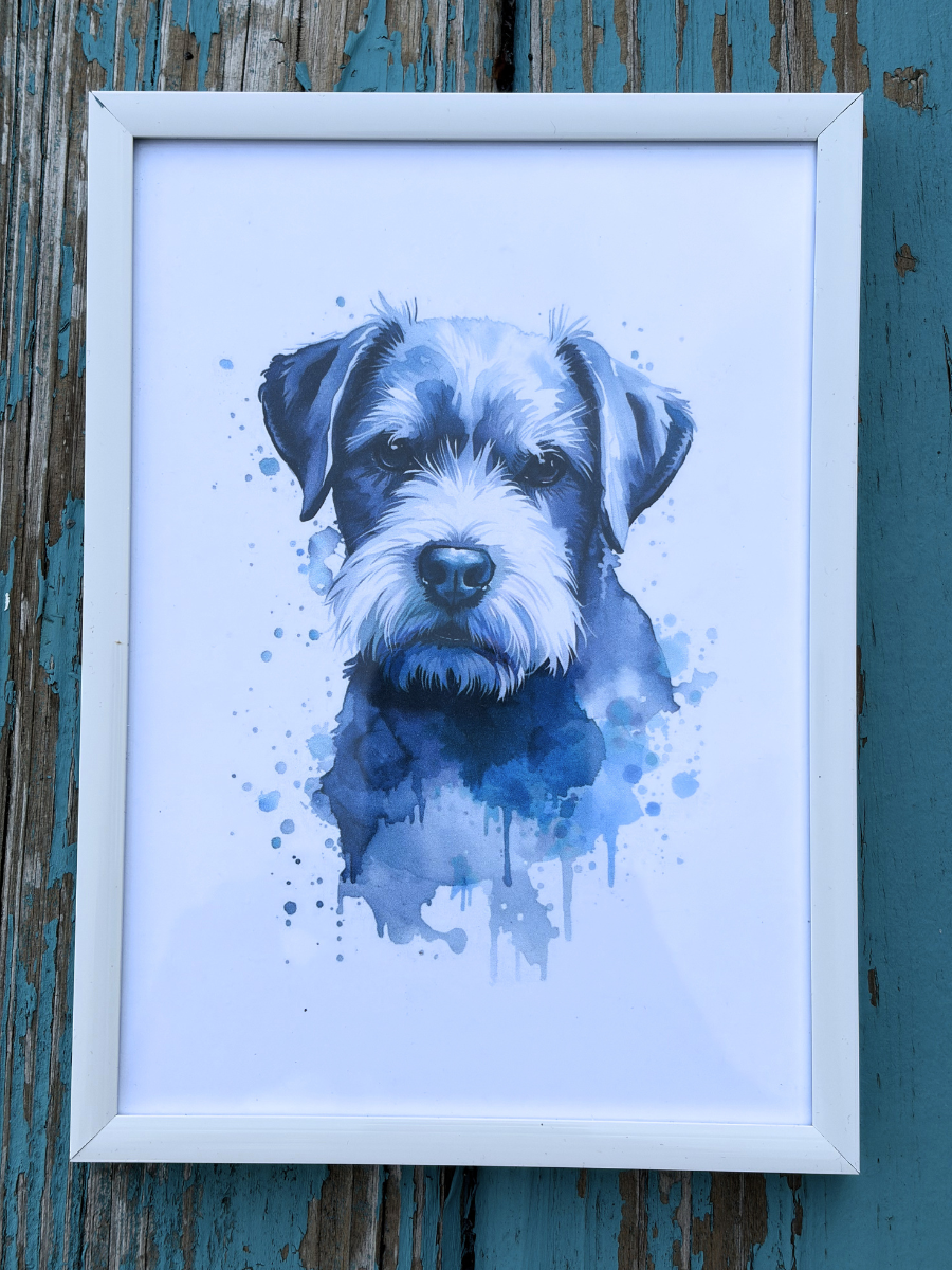 DeskMates Framed Art Print 💠 D31 Schnauzer Dog
