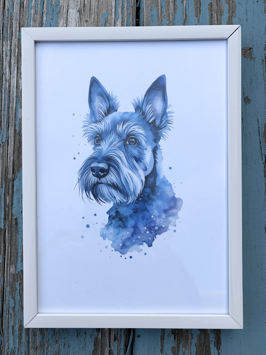 DeskMates Framed Art Print 💠 D32 Scottish Terrier Dog