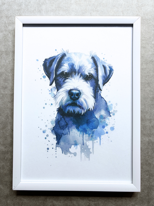 DeskMates Framed Art Print 💠 D31 Schnauzer Dog