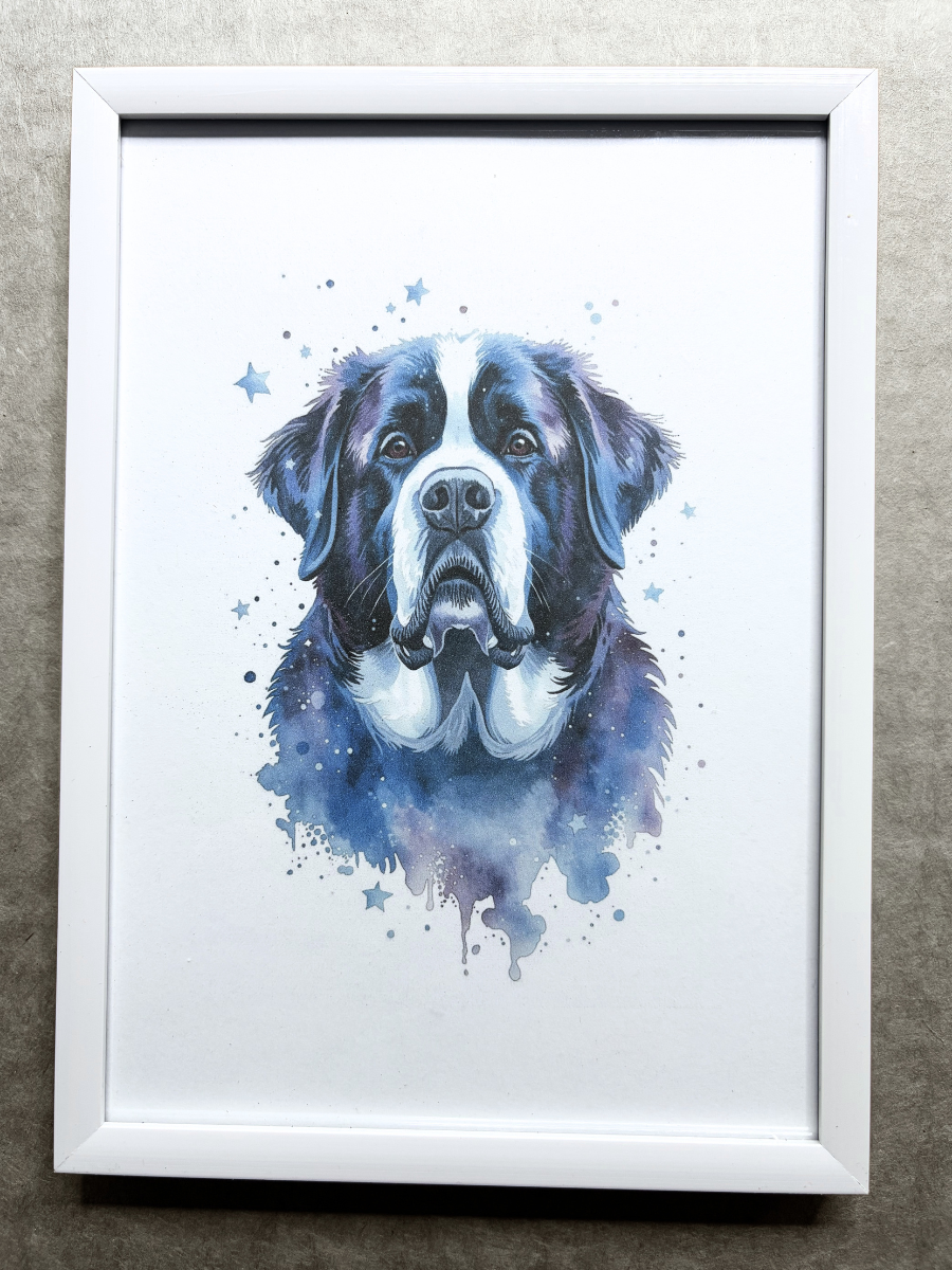 DeskMates Framed Art Print 💠 D35 St Bernard Dog