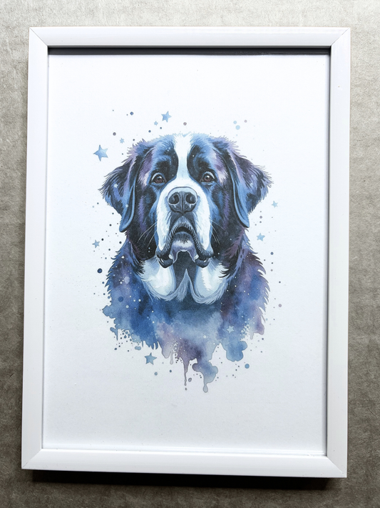 DeskMates Framed Art Print 💠 D35 St Bernard Dog