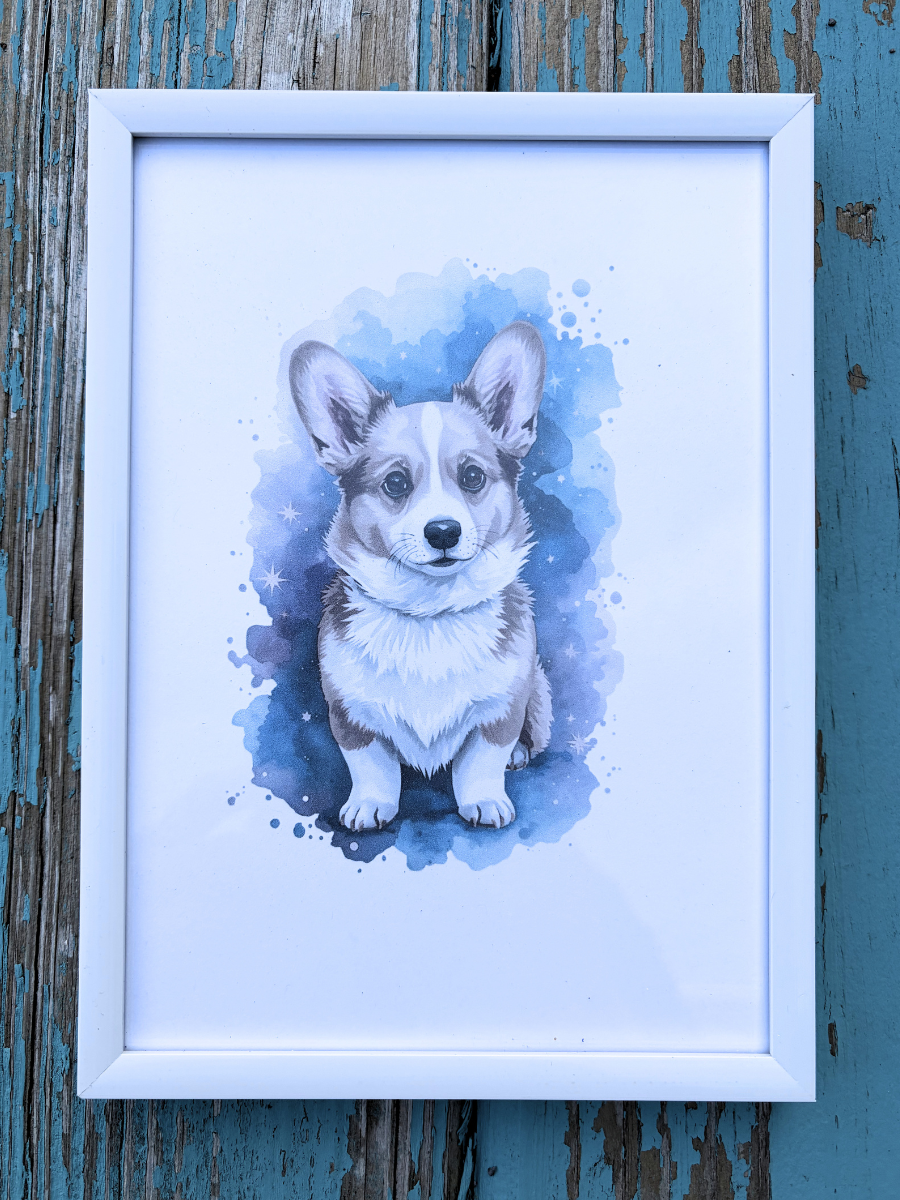 DeskMates Framed Art Print 💠 D36 Welsh Corgi Dog
