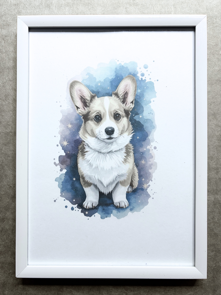 DeskMates Framed Art Print 💠 D36 Welsh Corgi Dog