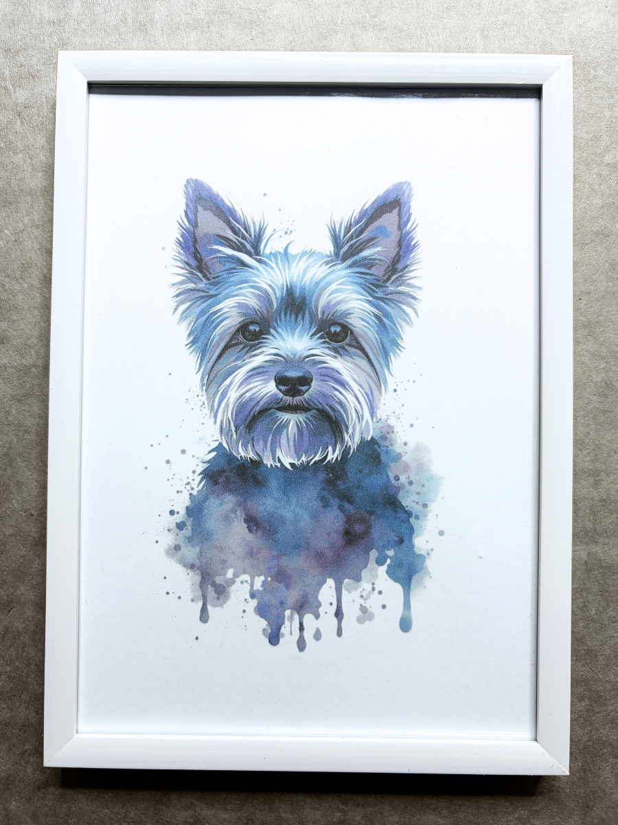DeskMates Framed Art Print 💠 D37 Yorkshire Terrier Dog