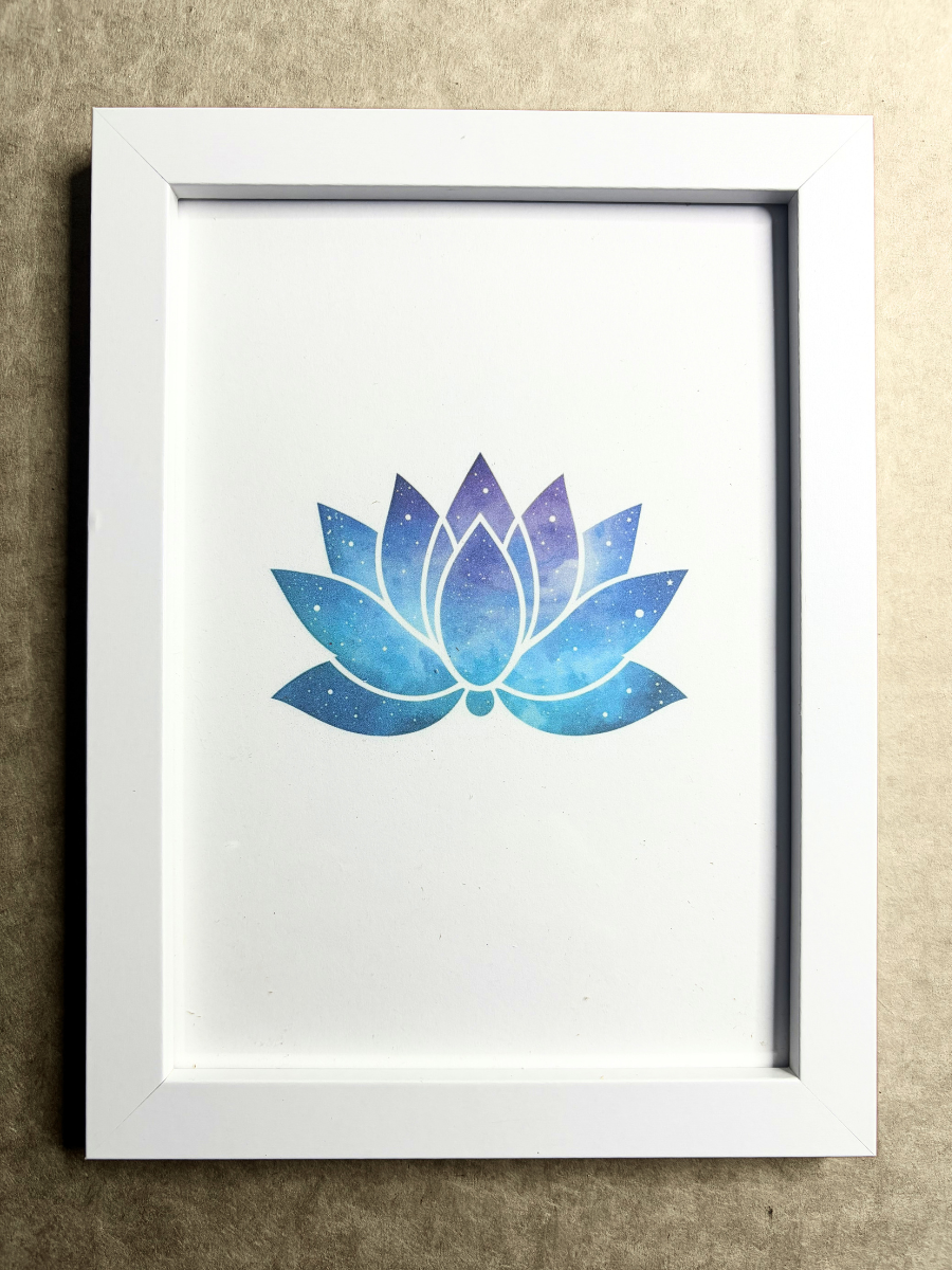 DeskMates Framed Art Print 💠 F09 Blue Lotus