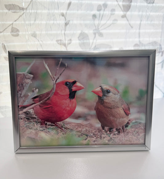 Cardinal Mates For Life ~ Let's Be Together Forever ~ DeskMates Framed Animal Art Print