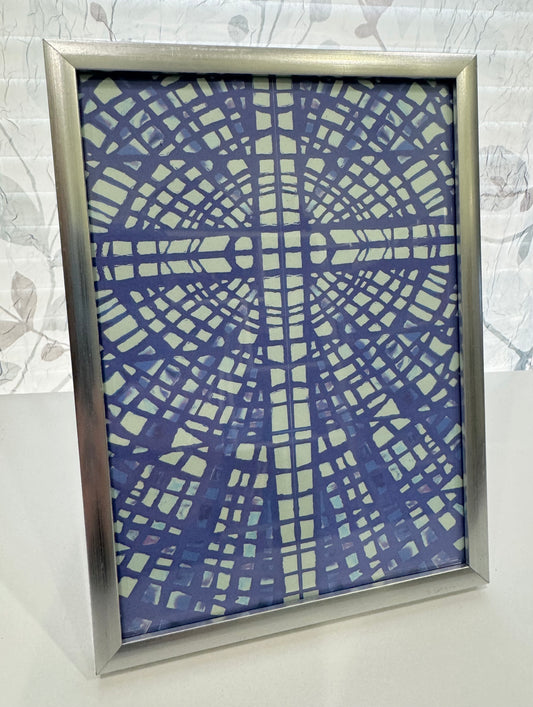 Cross of Growth - Purple and Green 5" x 7" Framed Mosaic Symbol Art Print