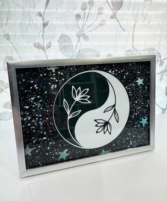 Yin Yang Finding Balance In the Stars - DeskMates Framed Astrology Art Print