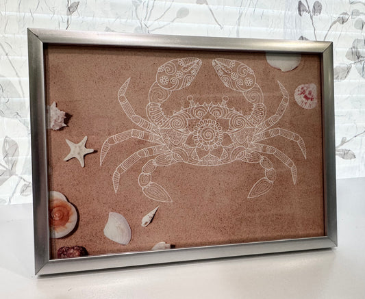 Happy Crab - 5" x 7" Framed Zodiac Sign Spirit Animal Art Print