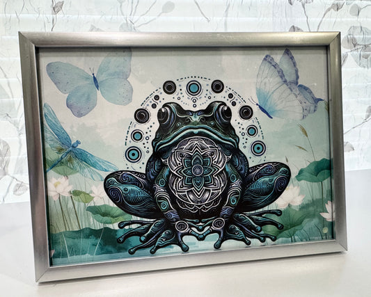 Singing Bull Frog the Transformation Master ~ DeskMates Framed Spirit Animal Art Print