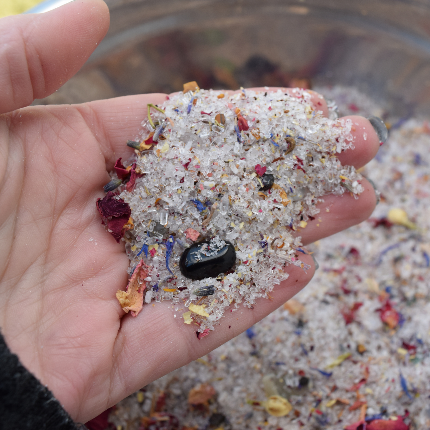 Home Blessing * Intention Salt Blend with Rose Aura Quartz Crystal