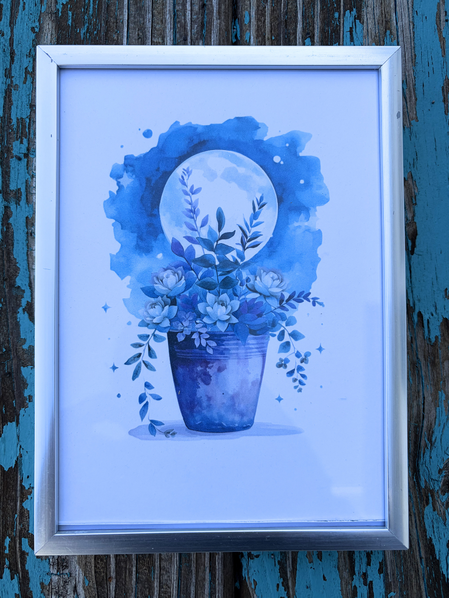 DeskMates Framed Art Print 💠 F01 Succulent Moon