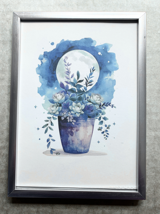 DeskMates Framed Art Print 💠 F01 Succulent Moon