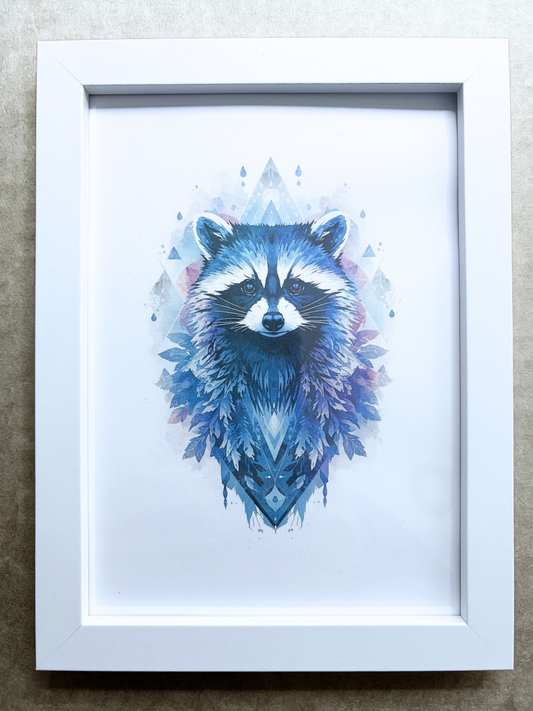DeskMates Framed Art Print 💠 S Raccoon