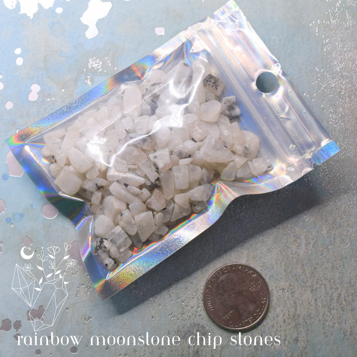 Rainbow Moonstone Chip Stones