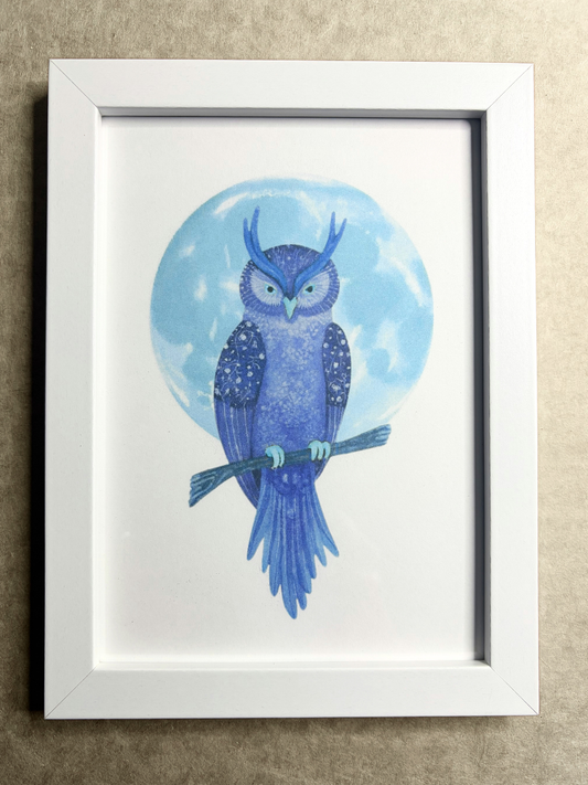 DeskMates Framed Art Print 💠 S Great Horned Owl
