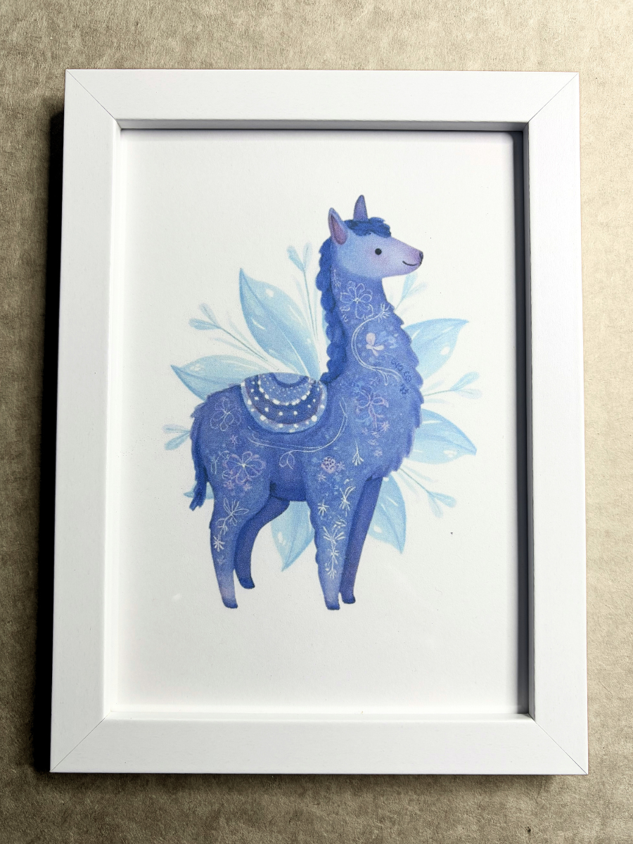DeskMates Framed Art Print 💠 S Llama