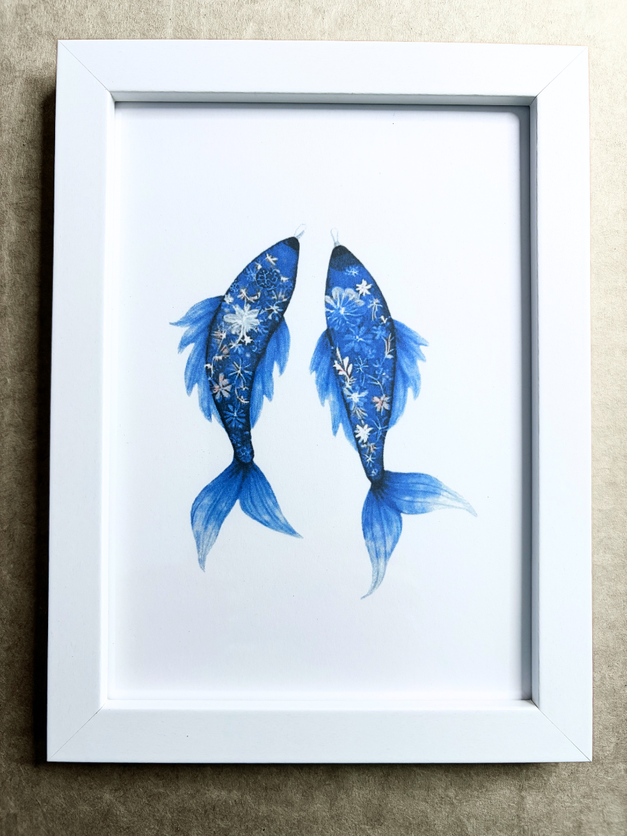 DeskMates Framed Art Print 💠 S Pair of Fish