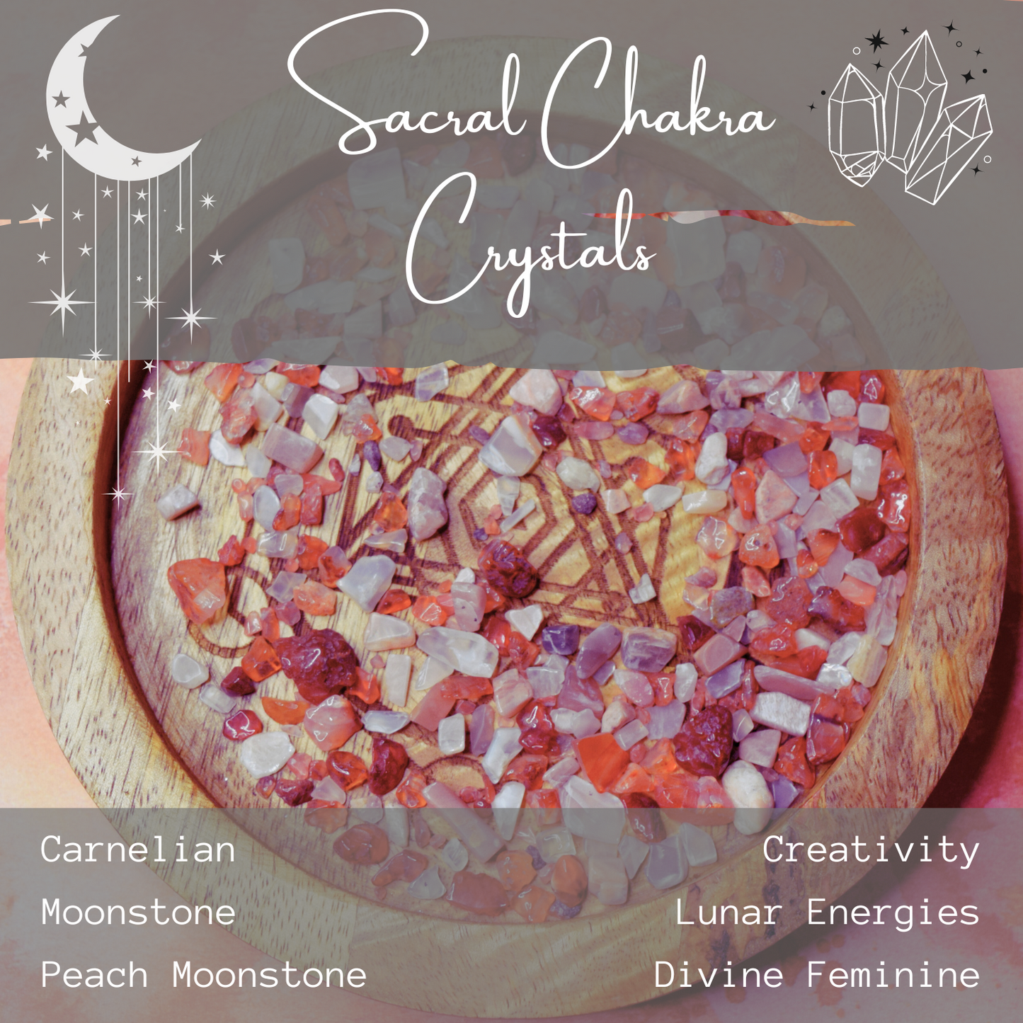 CREATIVE JUICE * Crystal Intentions 2nd Sacral Chakra Perfume * Exotic Orange scent with Carnelian & Peach Moonstone Crystals * Create Write Sing Dance Muse Inspire * Tiger Spirit Animal * Artist's Palette